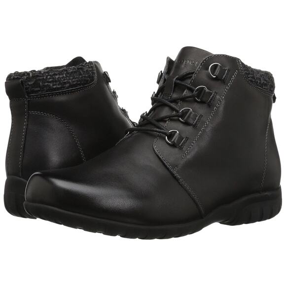Propet Women's 6M Black Delaney Leather Ankle Boots Lace Up Edgy Classy LB2-10